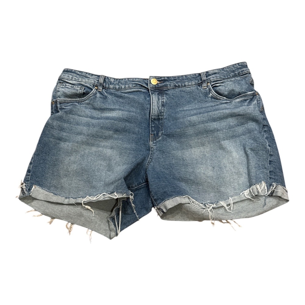 Kut from the Kloth Women  Size 22W Jean Shorts Medium Wash Hem Distressed